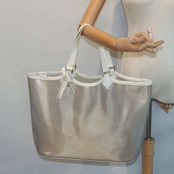 LOUIS VUITTON Epi Plage Lagoon Bay Tote Bag White Clear - Picture 1 of 16